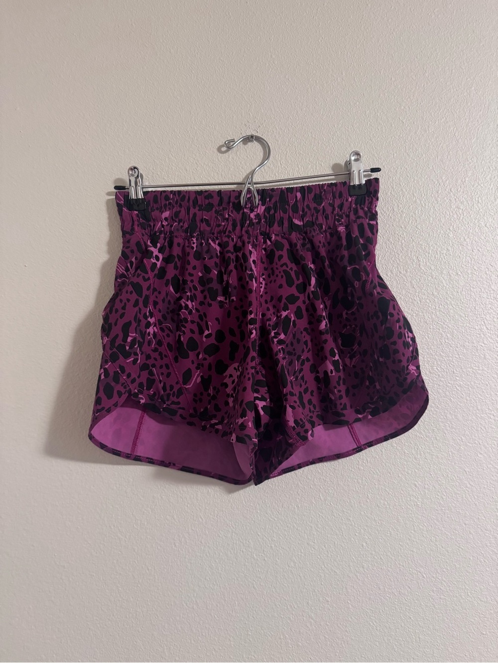 lululemon athletica Fuchsia and Black Leopard-Print Workout Shorts